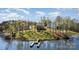 Beautiful waterfront homes featuring private dock, lush green lawns, and mature trees on a sunny day for lake living at 19650 Harbor Watch Ct, Lancaster, SC 29720