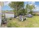 Large backyard includes a fire pit, shed, trampoline, and above ground pool providing lots of space at 206 Friedheim Rd, Rock Hill, SC 29730
