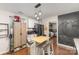 Inviting kitchen with black refrigerator, island with seating and plenty of storage at 206 Friedheim Rd, Rock Hill, SC 29730