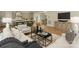 Spacious living room flows into the kitchen and dining area, featuring modern furnishings and decor at 2909 Hanson Dr, Charlotte, NC 28207