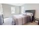 Bright bedroom with neutral walls, two windows, and a modern bed at 314 Bass Ln, Charlotte, NC 28270