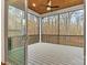 Spacious screened-in patio with a wood ceiling and view of the backyard at 6654 Maple Spring Ct, Denver, NC 28037