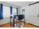 Cozy dining area near windows with natural light and a sliding barn door at 140 Oak Ave, Mount Holly, NC 28120