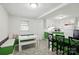 Eat-in kitchen featuring bench seating, table, and green cabinets at 140 Oak Ave, Mount Holly, NC 28120