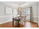 Elegant dining room with decorative lighting and hardwood flooring at 15118 Marshall Valley Ct, Mint Hill, NC 28227