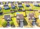 Expansive aerial view of a charming home featuring a private backyard with a swimming pool and fenced yard at 3010 Berry Creek Rd, Charlotte, NC 28214