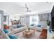 Spacious living room featuring hardwood floors, recessed lighting, and an open view of the kitchen at 3010 Berry Creek Rd, Charlotte, NC 28214