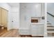 Bright mud room with white cabinets, storage and modern fixtures at 317 Boyd Rd, Clover, SC 29710
