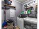 Well-organized laundry room with modern washer and dryer, plus ample storage shelves at 34958 Lowder Rd, New London, NC 28127