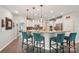 Modern kitchen with island seating, pendant lighting, stainless steel appliances, and granite countertops at 4004 Henshaw Rd # 448, Waxhaw, NC 28173