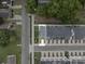 An aerial view of a townhome with a private back patio and modern architectural design at 648 W End Dr, Charlotte, NC 28208
