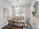 Cozy dining room featuring a rustic table, stylish chairs, and bright natural light at 7445 Abigail Glen Dr, Charlotte, NC 28212