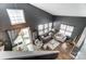 Sunlit living room boasts high ceilings, large windows, hardwood floors and views of the outdoor patio at 9052 Meadowmont View Dr, Charlotte, NC 28269