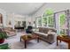 Bright living room with vaulted ceiling, large windows, and comfortable seating at 11841 Mourning Dove Ln, Charlotte, NC 28269