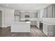 Modern kitchen featuring gray cabinetry, a center island, and stainless steel appliances at 13737 Roderick Dr # 186, Huntersville, NC 28078