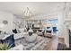 Bright open-concept living room and kitchen, featuring hardwood floors and stylish furnishings at 2212 Indigo Branch Rd, Indian Land, SC 29707