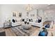 Bright living room featuring stylish decor, comfortable seating, hardwood flooring, and a modern chandelier at 2212 Indigo Branch Rd, Indian Land, SC 29707