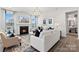 Cozy living room featuring a fireplace, comfortable seating, stylish decor, and natural light from the windows at 2212 Indigo Branch Rd, Indian Land, SC 29707