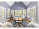 Sunlit sitting room featuring many windows, hardwood floors, and a stylish floral rug at 2731 Laugenour Pl, Kannapolis, NC 28081
