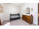 A Bedroom featuring a modern black crib and changing table for a comfortable space at 325 Crandon Rd, Mount Holly, NC 28120