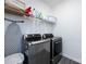 Laundry room equipped with modern front-load washer and dryer and shelving at 325 Crandon Rd, Mount Holly, NC 28120