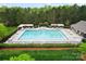 Aerial view of the community pool and deck at 331 Miners Cove Way, Fort Mill, SC 29708