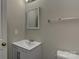 Bathroom features a white sink vanity, mirror, and chrome hardware at 3835 Mohawk Ct, Charlotte, NC 28215