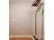 Storage closet with wire shelving and woodgrain tile flooring at 4754 Polo Gate Blvd, Charlotte, NC 28216