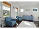Inviting living room featuring two blue chairs, a light blue credenza, and large windows offering plenty of natural light at 8313 Balcony Bridge Rd, Huntersville, NC 28078