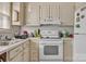 Compact kitchen with white cabinets, appliances, sink, and white countertops at 8974, 8972 & 8970 Nc 90 E Hwy, Stony Point, NC 28678