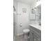 Bathroom featuring a shower, toilet, and vanity with storage in a neutral color palette at 1121 Rembrandt Sw Dr, Concord, NC 28027