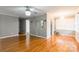 Comfortable living room featuring hardwood floors and neutral wall colors at 1400 Fern Forest Dr, Gastonia, NC 28054