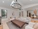 Bright living room with skylight, neutral furnishings, and open layout at 1437 Jules Ct, Charlotte, NC 28226