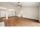 Expansive living room with hardwood floors, neutral walls, ceiling fan, and an open layout at 1532 Hunt Club Ct, Rock Hill, SC 29732