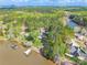 Aerial view of lakefront homes nestled among lush greenery, offering a picturesque setting at 1720 Gaither Rd, Belmont, NC 28012