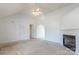 Bright living room features vaulted ceilings, fireplace, and carpet flooring at 1805 Lawton Dr, Rock Hill, SC 29730