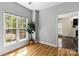 Bright flex room with hardwood floors and a large window offering plenty of natural light at 18838 Oakhurst Blvd, Cornelius, NC 28031
