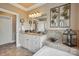 Modern bathroom featuring granite countertops, dual vanity, tub, and decorative accents that create a serene space at 307 Jaida Ln, Oakboro, NC 28129