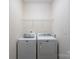 Efficient laundry area featuring a washer, dryer, and wire shelving for optimal organization and convenience at 314 Flat Rock Dr, Denver, NC 28037
