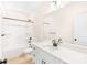 Modern bathroom featuring a dual sink vanity with white countertops and black fixtures plus a shower and tub combination at 315 Club House Dr, Salisbury, NC 28144