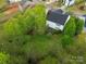 Aerial view highlighting the home's beautiful, tree-lined backyard, offering privacy and space at 3254 Pikes Peak Dr, Gastonia, NC 28052