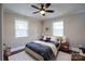 Inviting bedroom featuring two windows for natural light, a plush bed and two bedside tables at 4429 Major St, Charlotte, NC 28208