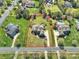 A drone eye-view highlights the home's generous lot size in a neighborhood with mature trees and manicured lawns at 516 White Tail Ter, Waxhaw, NC 28173
