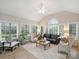 Sunroom featuring many windows, natural lighting, tile flooring, and comfortable seating at 516 White Tail Ter, Waxhaw, NC 28173