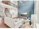 Spacious living room with a two story wall, showcasing a modern blue accent wall at 6006 Waxhaw Crossing Dr, Waxhaw, NC 28173