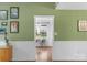 Dining area with green paint, white trim, and views of the outside at 8605 Ducksbill Dr, Charlotte, NC 28277