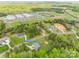 Aerial view of a home on a tree-lined street near a school and sports complex at 1079 Sage Pine Cir, Clover, SC 29710
