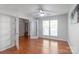 Bright bedroom features hardwood floors and french doors at 12036 Duke Lancaster Dr, Charlotte, NC 28277
