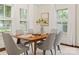 Charming dining room featuring hardwood floors, large windows with plantation shutters, and contemporary decor at 1514 S Rensselaer Pl, Charlotte, NC 28203