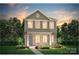 Charming two-story home with stone accents, a well-manicured lawn, and professionally landscaped flower beds at 15910 Parkside Crossing Dr # 318, Charlotte, NC 28278